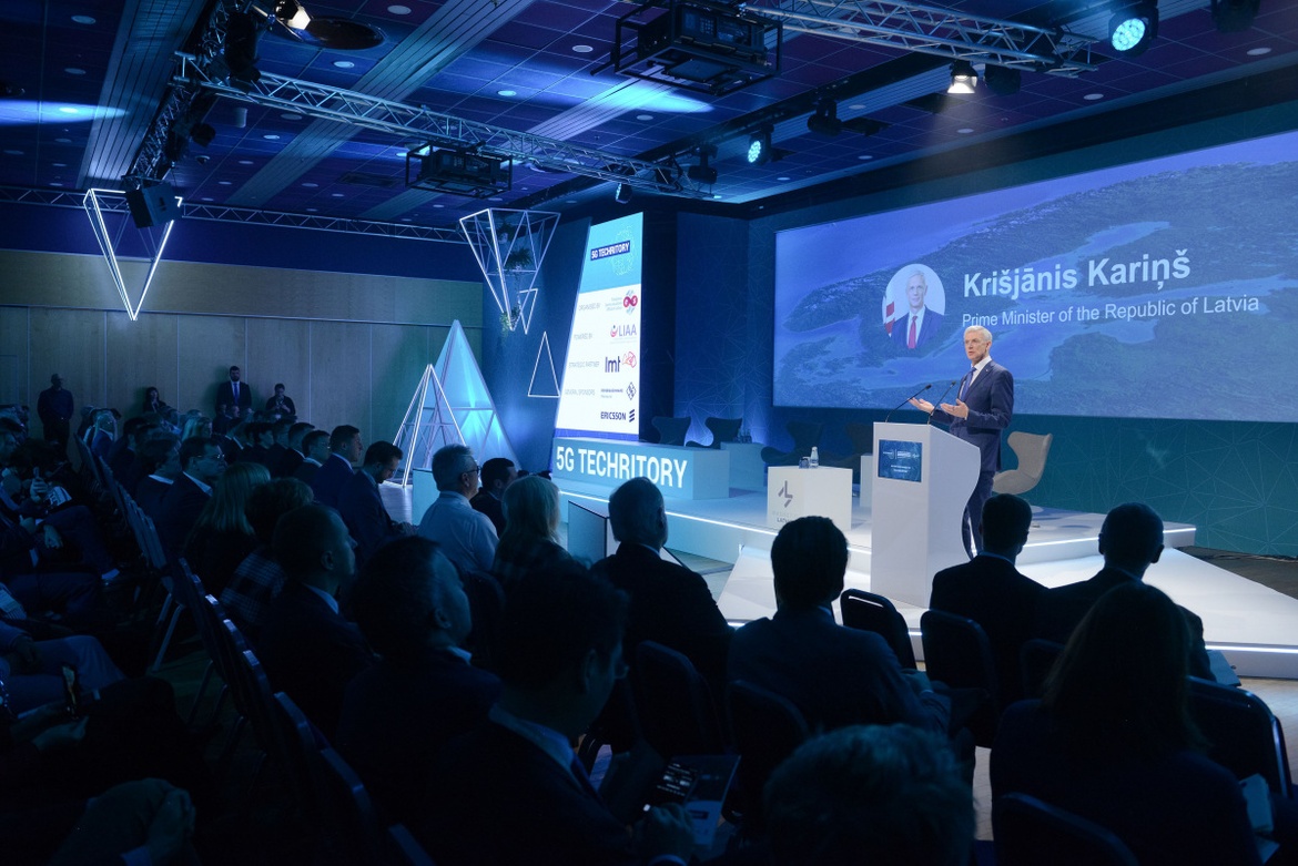 Ministru prezidents K.Kariņš uzstājas 2019.gada forumā 5G Techritory